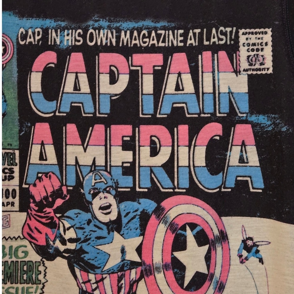 Marvel Captain America Graphic Tank Top Black Sleeveless Her Universe - Picture 5 of 7